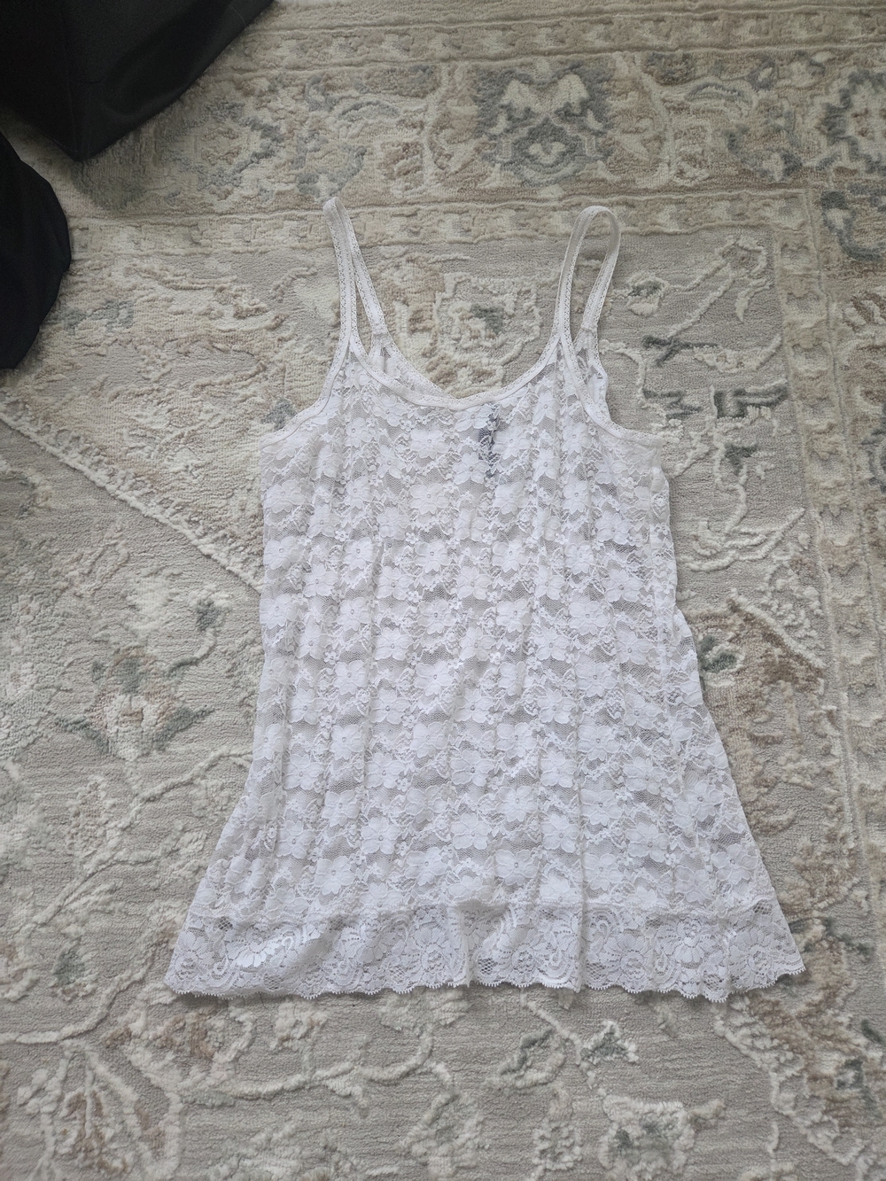 Delicate White Floral Lace Camisole - Lightweight Layering Tank